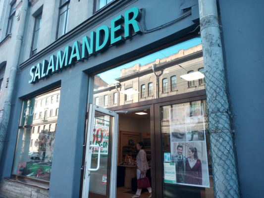 Саламандра спб. Магазин саламандра на проспекте. Магазин саламандер Дзержинского 78. Магазин саламандра Самарканде.